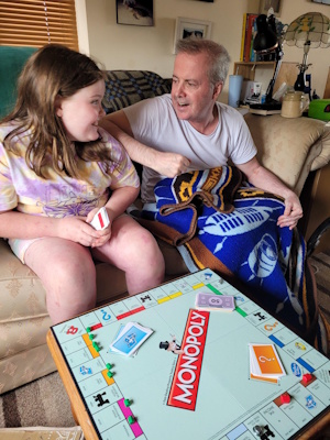Tommy and Ailbhe play Monopoly 